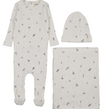 MEMA KNITS RIB FLORAL 3PC FOOTIE SET (1M-6M)