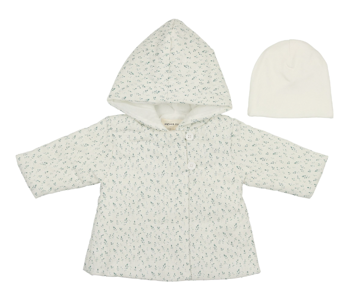 MEMA KNITS FLORAL QUILTED JKT W/BEANIE(3M-18M)
