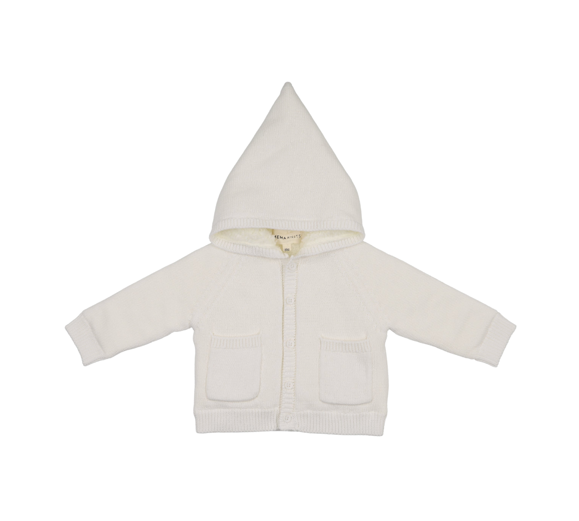 MEMA KNITS HOODED SHERPA  KNIT SWEATER (3M-12M)