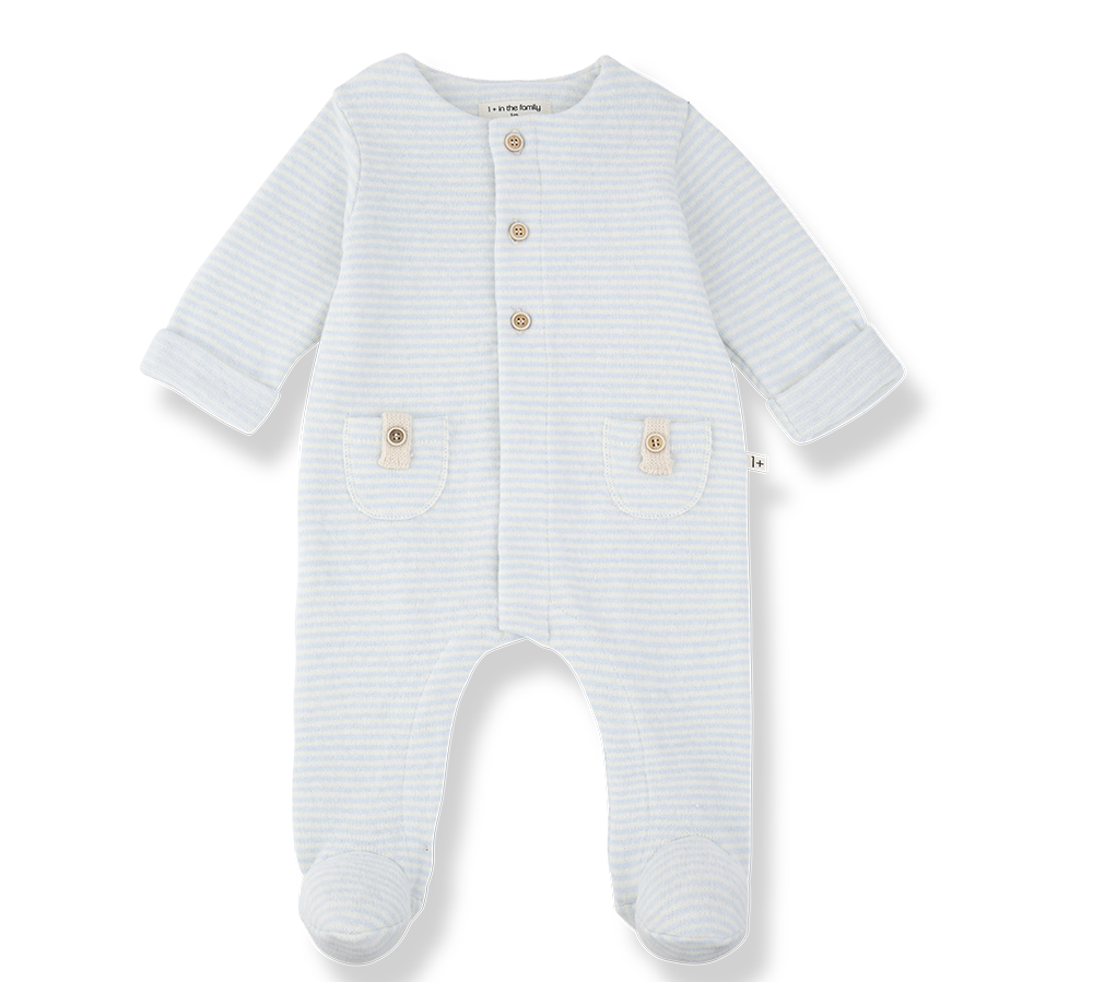 1+ IN THE FAMILY METZ JUMPSUIT W/FEET (1M-6M)