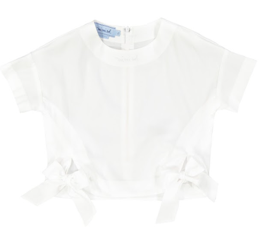 MIMISOL BOW EMBELLISHED COTTON SHIRT(10-18A)
