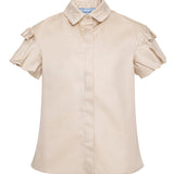 MIMISOL PUFF SLEEVE COTTON SHIRT (14-18A)