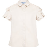 MIMISOL PUFF SLEEVE COTTON SHIRT (14-18A)