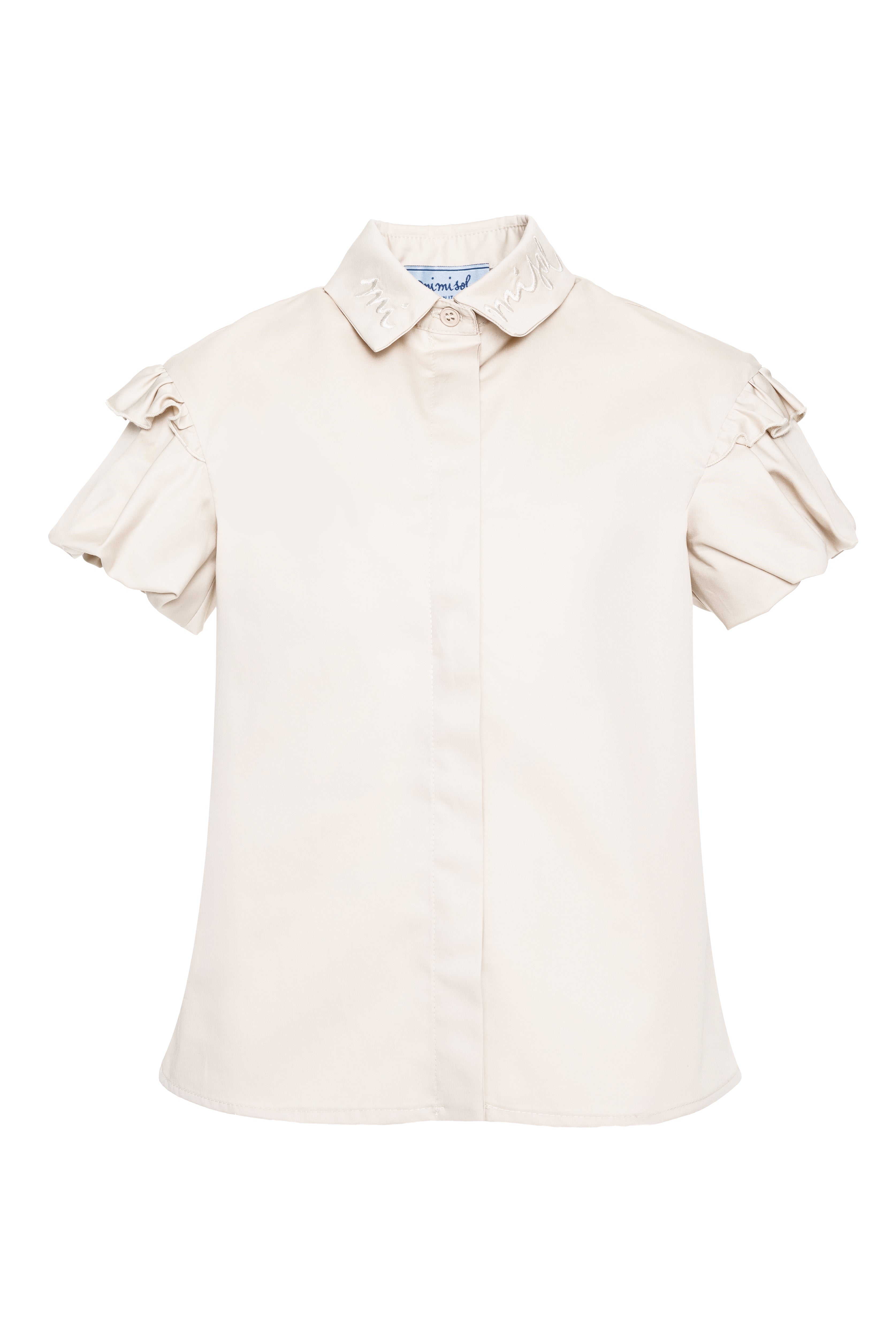 MIMISOL PUFF SLEEVE COTTON SHIRT (14-18A)