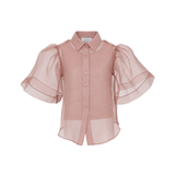 MIMISOL VOLANT SLEEVE ORGANZA BLOUSE (12-18A)