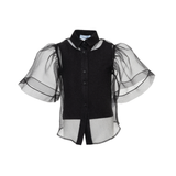 MIMISOL VOLANT SLEEVE ORGANZA BLOUSE (12-18A)