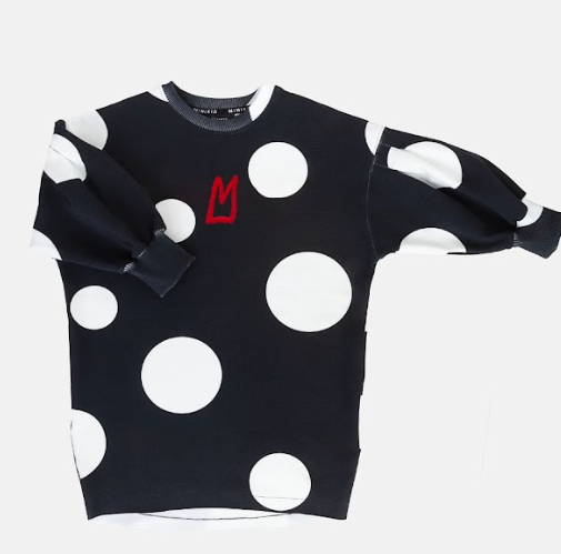 MINIKID B&W DOTS DRESS (2-10Y)
