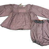 MINIMIU POLKA DOT BLOUSE W/BLOOMER (12M-24M)
