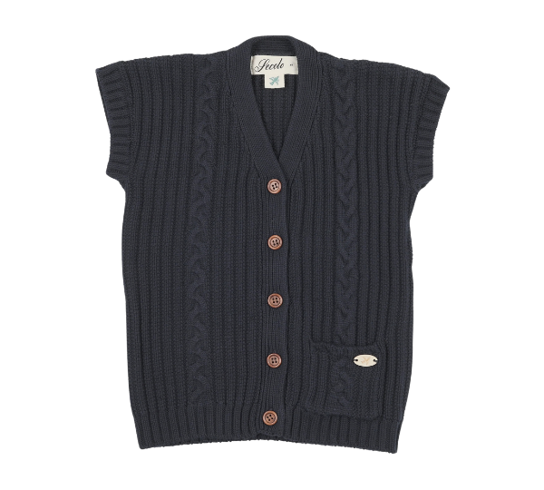 MON TRESOR BRAIDED KNIT VEST (4-8Y)