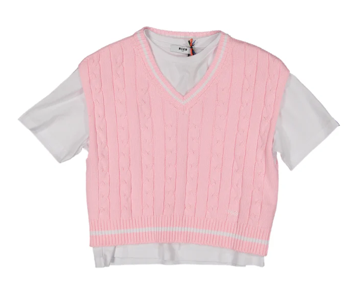 MSGM KNITTED JERSEY TSHIRT (10-14Y)