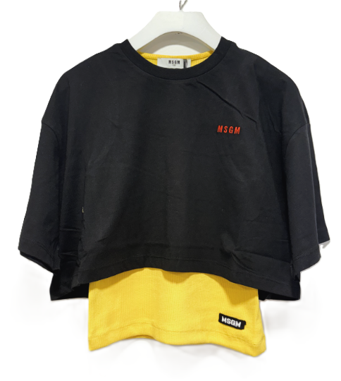 MSGM SS TSHIRT COMBO RIB TANK (12-14Y) - Klade Children's Boutique