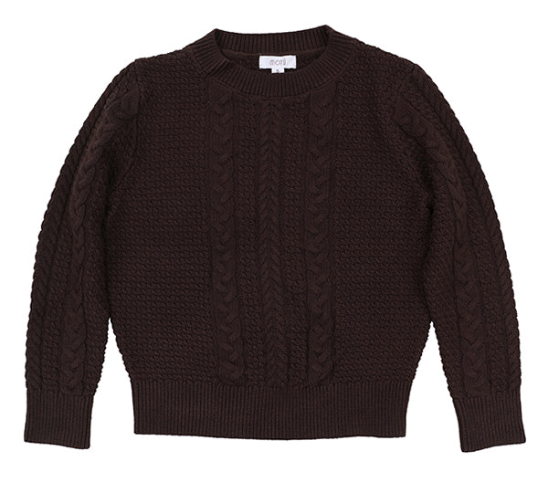 MOTU ADLER MIXED CABLE CREW TOP (2-16Y)