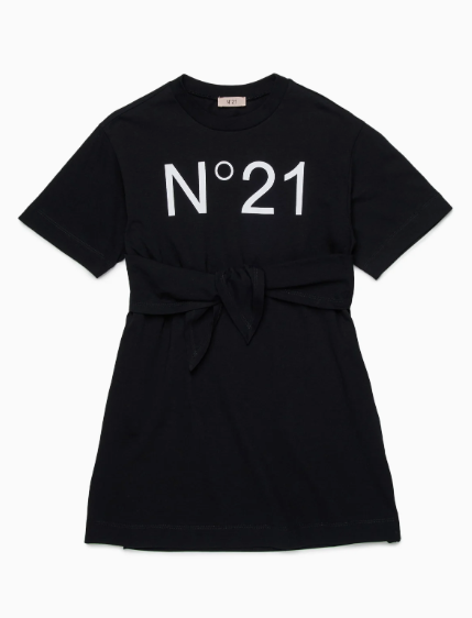 N21 SS LOGO TSHIRT TIE WAIST DRESS (4-10Y)