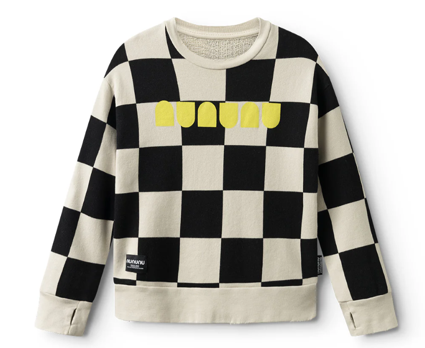 NUNUNU CHECKMATE SWEATSHIRT (12M-9Y)