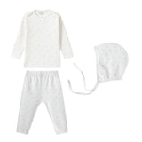 OUBON BLUE STAR PRINT 2PC W/BONNET (3M-18M)