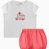 OUBON ICE CREAM TRUCK GIRLS TSHIRT W/BLOOMER(6M-24M)
