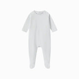 OUBON OUTLINED HEART PRINT FOOTIE W/HAT (3M-9M)