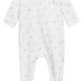 OUBON RED FLORAL PRINT FOOTIE (1M-9M)