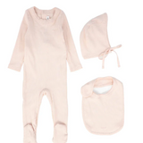 LITTLE PARNI RIBBED PICO STRETCHY & BIB (3M-12M)
