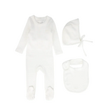 LITTLE PARNI RIBBED PICO STRETCHY & BIB (3M-12M)