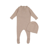 PELUCHE KNIT FOOTIE W/BEANIE (3M-6M)