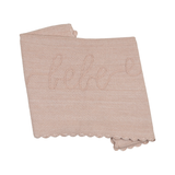 PELUCHE MELANGE SCALLOPPED STITCHING BLANKET(OS)