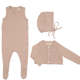 PELUCHE JUMPSUIT W/CARDIGAN & BONNET (3M-24M)