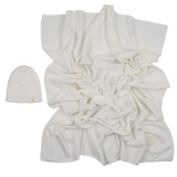PELUCHE KNIT SWADDLE & BEANIE SET (OS)