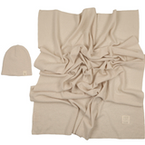 PELUCHE KNIT SWADDLE & BEANIE SET (OS)