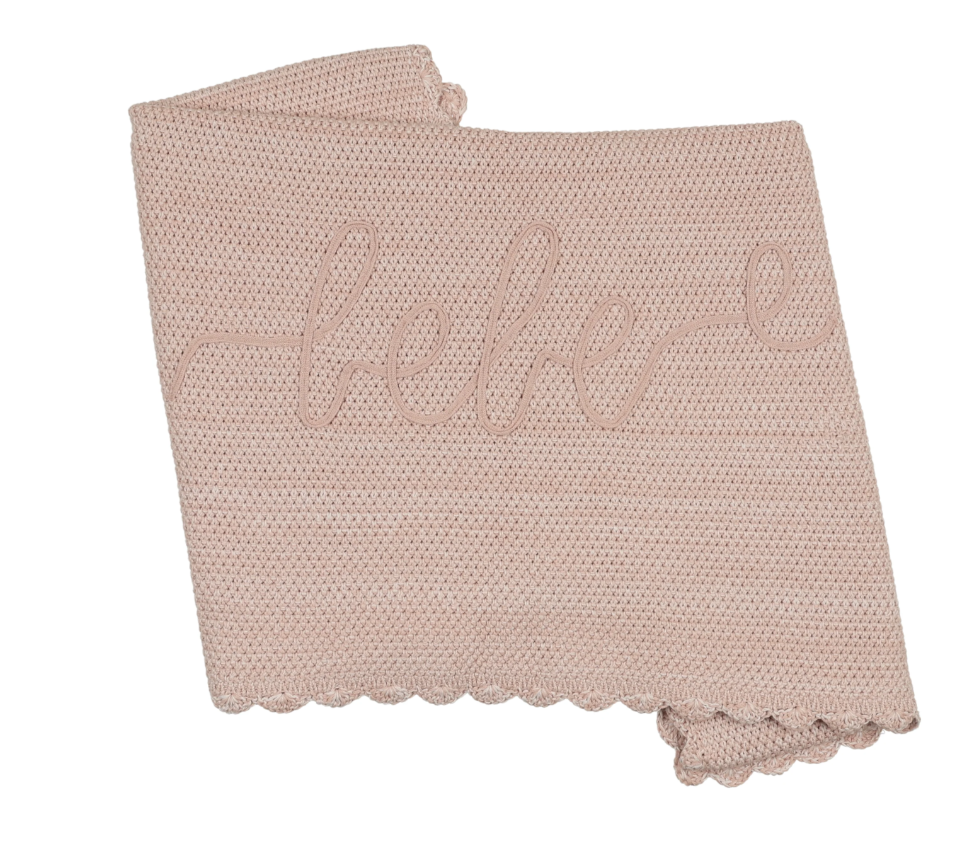 PELUCHE MELANGE SCALLOPPED STITCHING BLANKET(OS)