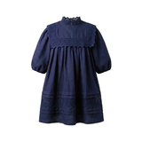 PERNILLE HIGHNECK LINE LACE TRIM DRESS(2-12Y)