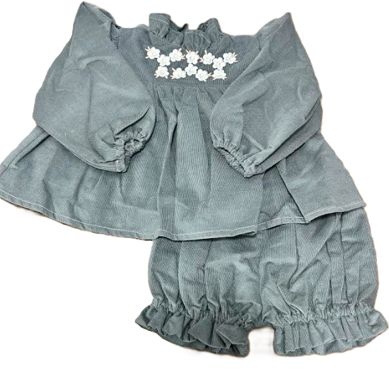 PERNILLE BABY SET W/EMB ON TOP (12M-2Y)