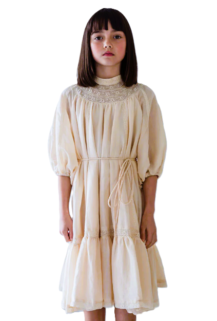 PETITE AMALIE LACE YOKE SMOCK DRESS (10-18Y)