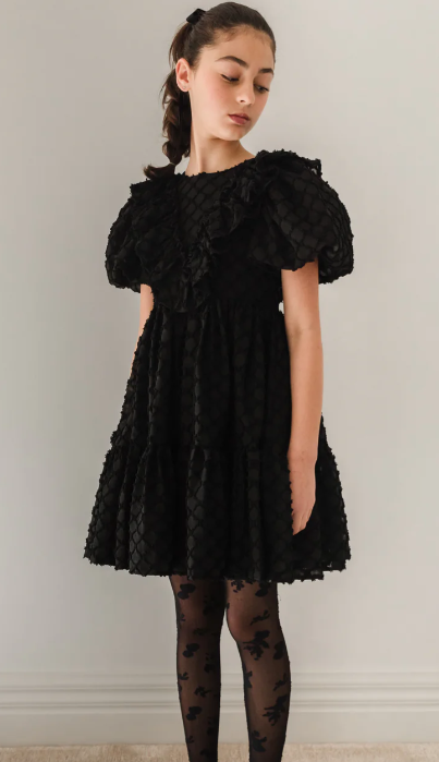 PETITE AMALIE VINE PUFF SLEEVE DRESS(3-18Y)