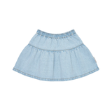 PETIT BLUSH JEAN RUFFLE SKIRT (3-12Y)