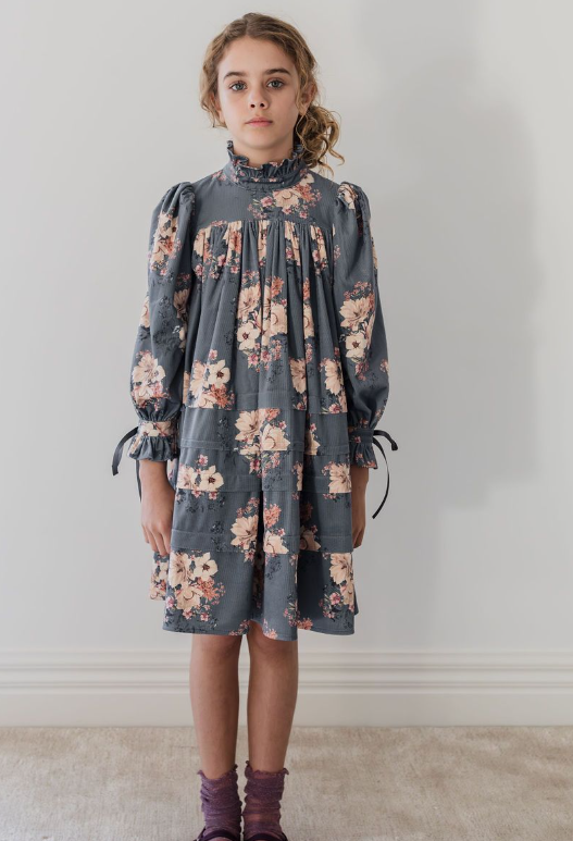 PINK LABEL PRINT CORD DRESS (3-14Y)