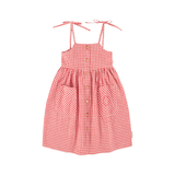 PIUPIUCHICK LONG DRESS TIE UP STRAPS W/POCKETS(6-10Y)