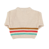 PIUPIUCHICK KNITTED STRIPES ON WAIST SWEATER (12M-10Y)