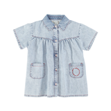 PIUPIUCHICK COLLAR KNEE LENGTH DRESS W/POCKETS(6-14Y)