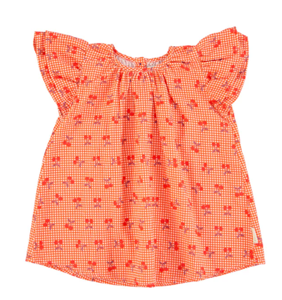 PIUPIUCHICK SHORT DRESS W/CHERRIES(3-8Y)