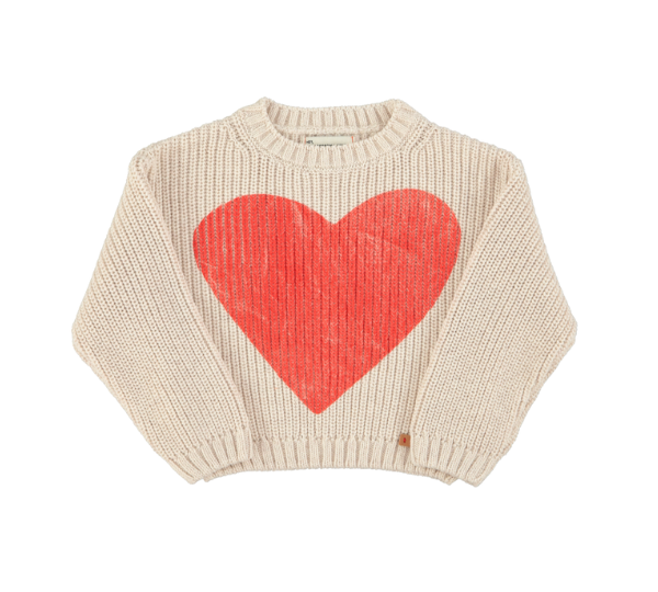 PIUPIUCHICK HEART KNITTED SWEATER (12M-8Y) - Klade Children's Boutique