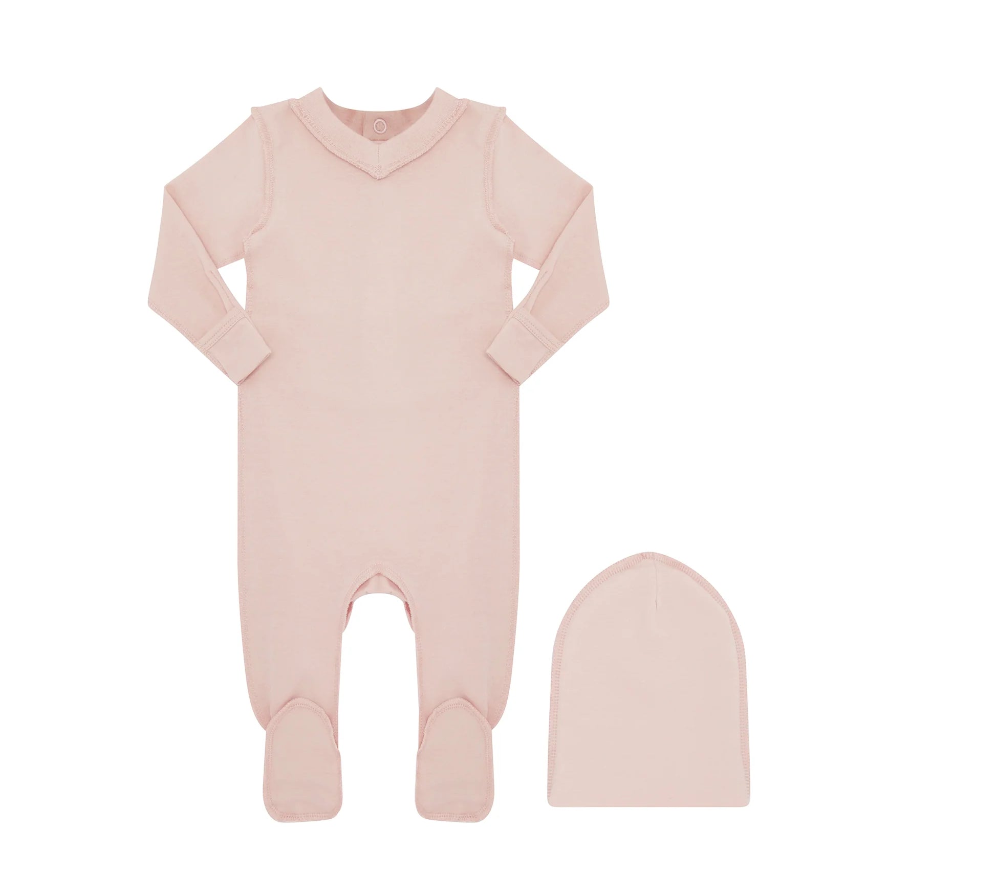 LITTLE PARNI V-NECK FOOTIE PAJAMAS (3M-18M)