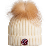 ELLABEE FOX FUR POM POM BEANIE (XS-M)