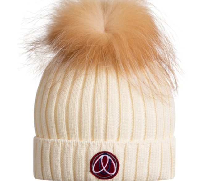 ELLABEE FOX FUR POM POM BEANIE (XS-M)