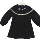 POPELIN CORDUROY EMB YOKE DRESS (2-12Y)