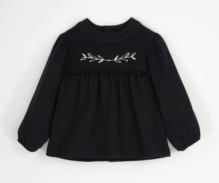 POPELIN EMBROIDERED BLOUSE W/YOKE(9M-3Y)