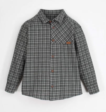 POPELIN PLAID SHIRT W/COLLAR (2-8Y)