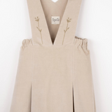 POPELIN VELVET SHORT DRESS W/BIB (4-14Y)
