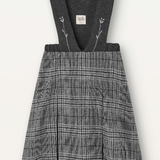 POPELIN WOOLLEN DRESS W/BIB (5-14Y)