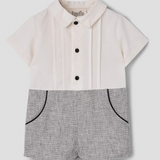POPELIN SHIRT COLLAR JUMPSUIT (9M-3Y)
